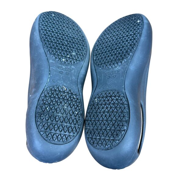 Crocs Kadee Womens Black Rubber Flats Slip On Round Toe Shoes Comfort sz 7 - Picture 15 of 16